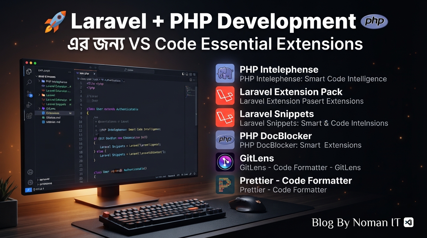 Laravel + PHP Development-এর জন্য VS Code Essential Extensions
